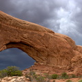 The North Window with a storm behind it.