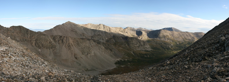 View westward from the saddle between Democrat and Cameron