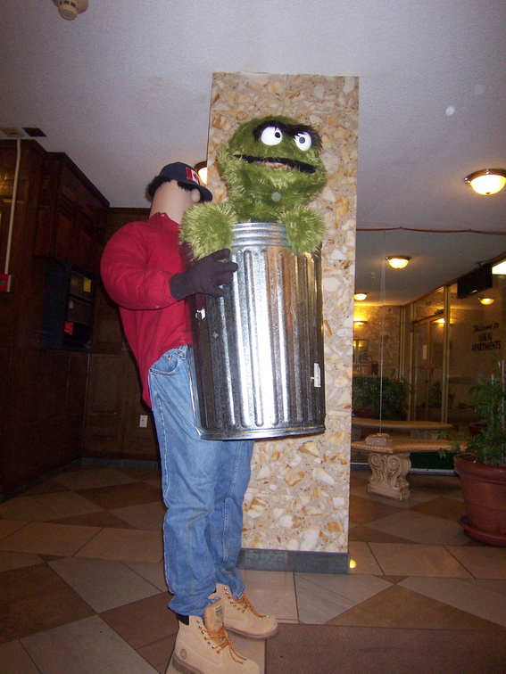 Oscar the Grouch (Joe Wise) and Bruno