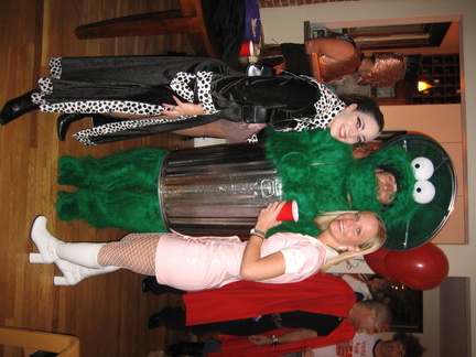 Goth Chick, Oscar the Grouch, and Pink Nurse