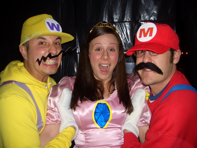 Wario (Michael Coriano), Princess Peach, and Mario