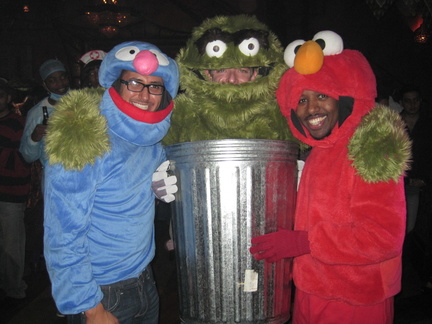Grover, Oscar the Grouch, and Elmo