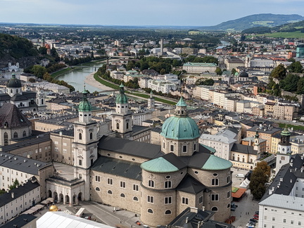 View of Salzburg Cathedral and the city from Hohensalzburg Fortress