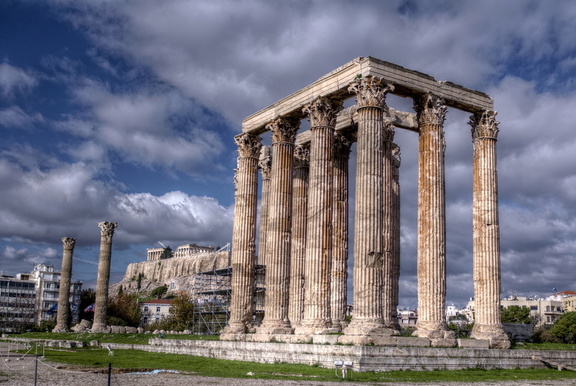 Temple of Zeus and Parthenon in Athens