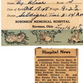 1948 Mike Wise hospital birth card and newspaper announcement459
