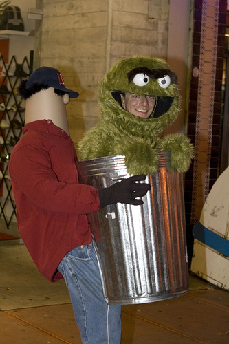 Oscar the Grouch (Joe Wise) and Bruno