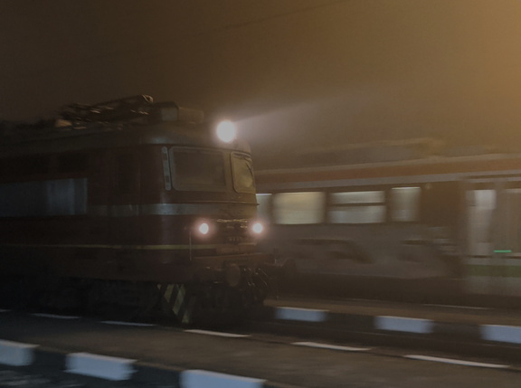 Train at night.